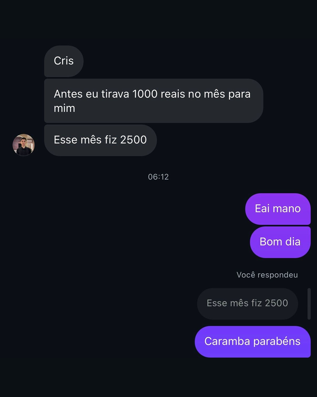Screenshot — R$1500 a mais de salário